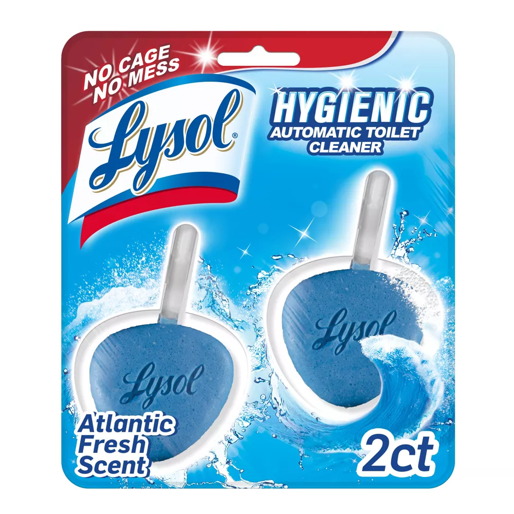 Lysol No Mess Automatic Toilet Bowl Cleaner, Spring Waterfall 1.41 Oz, 2 Ea